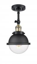  201F-BAB-HFS-62-BK - Hampden - 1 Light - 7 inch - Black Antique Brass - Semi-Flush Mount