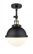 Innovations Lighting 201F-BAB-HFS-81-BK - Hampden - 1 Light - 9 inch - Black Antique Brass - Semi-Flush Mount