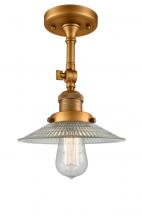 Innovations Lighting 201F-BB-G2-LED - Halophane - 1 Light - 9 inch - Brushed Brass - Semi-Flush Mount