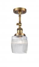 Innovations Lighting 201F-BB-G302-LED - Colton - 1 Light - 6 inch - Brushed Brass - Semi-Flush Mount