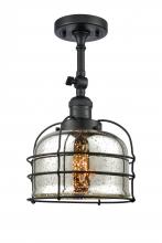 Innovations Lighting 201F-BK-G78-CE - Bell Cage - 1 Light - 9 inch - Matte Black - Semi-Flush Mount