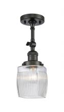 Innovations Lighting 201F-OB-G302-LED - Colton - 1 Light - 6 inch - Oil Rubbed Bronze - Semi-Flush Mount