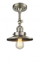 Innovations Lighting 201F-SN-M2-LED - Railroad - 1 Light - 8 inch - Brushed Satin Nickel - Semi-Flush Mount