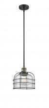 Innovations Lighting 201S-BAB-G72-CE-LED - Bell Cage - 1 Light - 9 inch - Black Antique Brass - Stem Hung - Mini Pendant