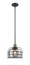 Innovations Lighting 201S-BAB-G73-CE-LED - Bell Cage - 1 Light - 9 inch - Black Antique Brass - Stem Hung - Mini Pendant