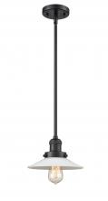 Innovations Lighting 201S-BK-G1-LED - Halophane - 1 Light - 9 inch - Matte Black - Stem Hung - Mini Pendant