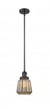 Innovations Lighting 201S-BK-G146-LED - Chatham - 1 Light - 7 inch - Matte Black - Stem Hung - Mini Pendant