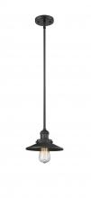 Innovations Lighting 201S-BK-M6-LED - Railroad - 1 Light - 8 inch - Matte Black - Stem Hung - Mini Pendant