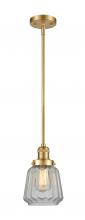 Innovations Lighting 201S-SG-G142-LED - Chatham - 1 Light - 7 inch - Satin Gold - Stem Hung - Mini Pendant