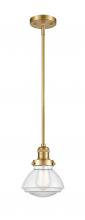 Innovations Lighting 201S-SG-G322 - Olean - 1 Light - 7 inch - Satin Gold - Stem Hung - Mini Pendant