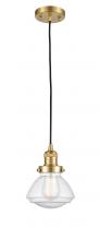 Innovations Lighting 201S-SG-G324-LED - Olean - 1 Light - 7 inch - Satin Gold - Stem Hung - Mini Pendant