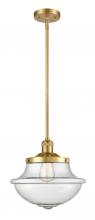  201S-SG-G544 - Oxford - 1 Light - 12 inch - Satin Gold - Stem Hung - Mini Pendant