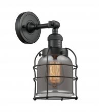 Innovations Lighting 203-BK-G53-CE - Bell Cage - 1 Light - 6 inch - Matte Black - Sconce