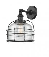 Innovations Lighting 203-BK-G74-CE-LED - Bell Cage - 1 Light - 9 inch - Matte Black - Sconce