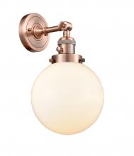 Innovations Lighting 203SW-AC-G201-8-LED - Beacon - 1 Light - 8 inch - Antique Copper - Sconce