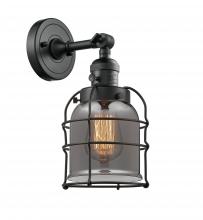 Innovations Lighting 203SW-BK-G53-CE - Bell Cage - 1 Light - 6 inch - Matte Black - Sconce