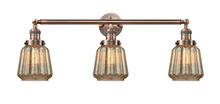 Innovations Lighting 205-AC-G146-LED - Chatham - 3 Light - 30 inch - Antique Copper - Bath Vanity Light