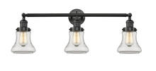  205-BK-G192 - Bellmont - 3 Light - 30 inch - Matte Black - Bath Vanity Light