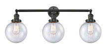 Innovations Lighting 205-BK-G204-8-LED - Beacon - 3 Light - 32 inch - Matte Black - Bath Vanity Light