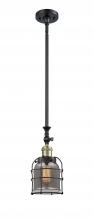 Innovations Lighting 206-BAB-G53-CE - Bell Cage - 1 Light - 6 inch - Black Antique Brass - Stem Hung - Mini Pendant