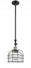 Innovations Lighting 206-BAB-G74-CE-LED - Bell Cage - 1 Light - 9 inch - Black Antique Brass - Stem Hung - Mini Pendant