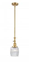 Innovations Lighting 206-SG-G302-LED - Colton - 1 Light - 6 inch - Satin Gold - Stem Hung - Mini Pendant