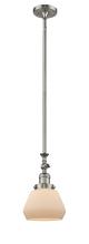 Innovations Lighting 206-SN-G171-LED - Fulton - 1 Light - 7 inch - Brushed Satin Nickel - Stem Hung - Adjustable Mini Pendant
