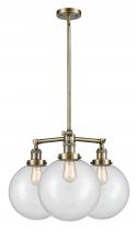 Innovations Lighting 207-AB-G202-10 - Beacon - 3 Light - 24 inch - Antique Brass - Stem Hung - Chandelier