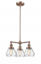  207-AC-G172-LED - Fulton - 3 Light - 22 inch - Antique Copper - Stem Hung - Chandelier