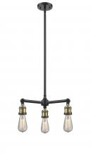 Innovations Lighting 207-BAB - Bare Bulb - 3 Light - 15 inch - Black Antique Brass - Stem Hung - Chandelier