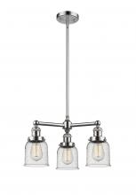  207-PN-G54-LED - Bell - 3 Light - 19 inch - Polished Nickel - Stem Hung - Chandelier