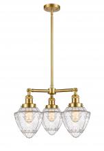 Innovations Lighting 207-SG-G664-7-LED - Bullet - 3 Light - 20 inch - Satin Gold - Stem Hung - Chandelier