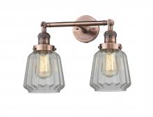 Innovations Lighting 208-AC-G142 - Chatham - 2 Light - 16 inch - Antique Copper - Bath Vanity Light