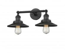 Innovations Lighting 208-BK-M6-LED - Railroad - 2 Light - 18 inch - Matte Black - Bath Vanity Light