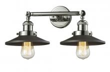 Innovations Lighting 208-PN-M6BK-LED - Railroad - 2 Light - 18 inch - Polished Nickel - Bath Vanity Light