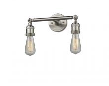 Innovations Lighting 208-SN-LED - Bare Bulb - 2 Light - 11 inch - Brushed Satin Nickel - Bath Vanity Light