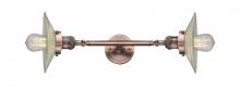 Innovations Lighting 208L-AC-G2-LED - Halophane - 2 Light - 9 inch - Antique Copper - Bath Vanity Light