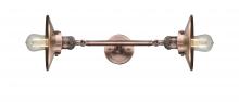 Innovations Lighting 208L-AC-M3-LED - Railroad - 2 Light - 8 inch - Antique Copper - Bath Vanity Light