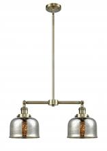  209-AB-G78-LED - Bell - 2 Light - 24 inch - Antique Brass - Stem Hung - Island Light