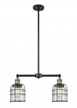 Innovations Lighting 209-BAB-G54-CE-LED - Bell Cage - 2 Light - 21 inch - Black Antique Brass - Stem Hung - Island Light