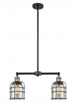 Innovations Lighting 209-BAB-G58-CE-LED - Bell Cage - 2 Light - 21 inch - Black Antique Brass - Stem Hung - Island Light