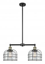 Innovations Lighting 209-BAB-G72-CE-LED - Bell Cage - 2 Light - 24 inch - Black Antique Brass - Stem Hung - Island Light