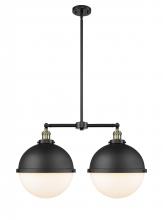 Innovations Lighting 209-BAB-HFS-121-BK - Hampden - 2 Light - 18 inch - Black Antique Brass - Stem Hung - Island Light