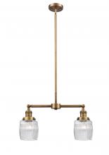 Innovations Lighting 209-BB-G302-LED - Colton - 2 Light - 22 inch - Brushed Brass - Stem Hung - Island Light