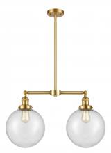 Innovations Lighting 209-SG-G204-10-LED - Beacon - 2 Light - 25 inch - Satin Gold - Stem Hung - Island Light