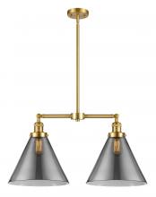 Innovations Lighting 209-SG-G43-L-LED - Cone - 2 Light - 21 inch - Satin Gold - Stem Hung - Island Light