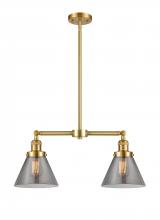 Innovations Lighting 209-SG-G43-LED - Cone - 2 Light - 21 inch - Satin Gold - Stem Hung - Island Light