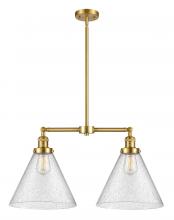 Innovations Lighting 209-SG-G44-L-LED - Cone - 2 Light - 21 inch - Satin Gold - Stem Hung - Island Light