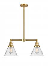 Innovations Lighting 209-SG-G44-LED - Cone - 2 Light - 21 inch - Satin Gold - Stem Hung - Island Light