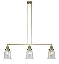 Innovations Lighting 213-AB-G184 - Canton - 3 Light - 39 inch - Antique Brass - Stem Hung - Island Light